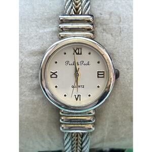 Peck & Peck Two Tone Women’s Quartz Cuff Watch